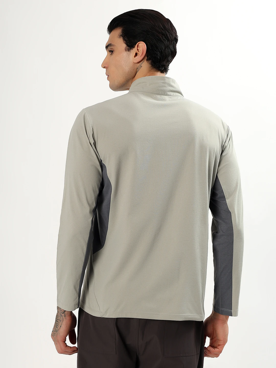 T-Shirts Full Sleeves Flat Collar Zip Sarona Cotton Feel