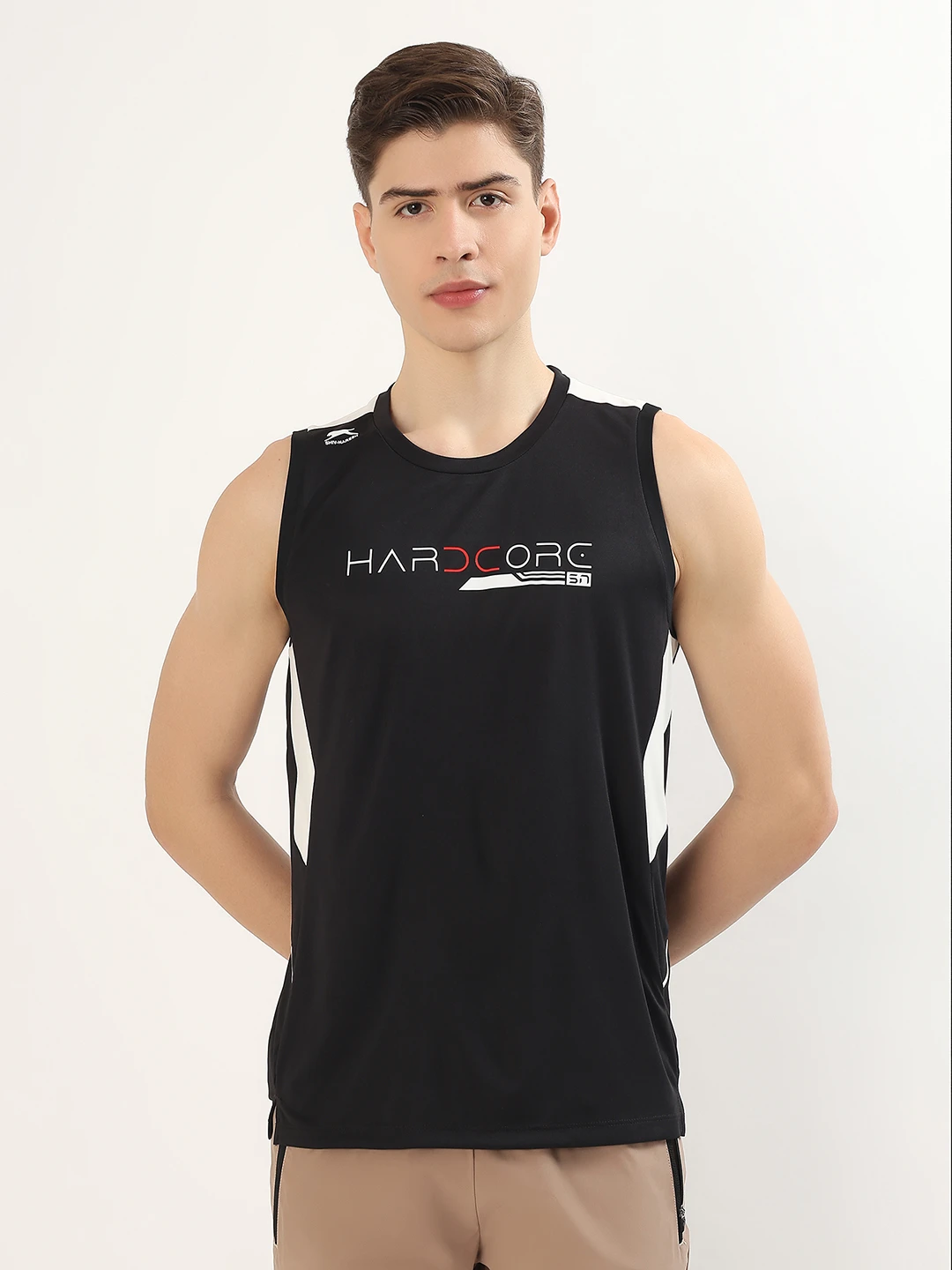 T-Shirts Vinayl Printing Sleeveless Round Neck Interlock