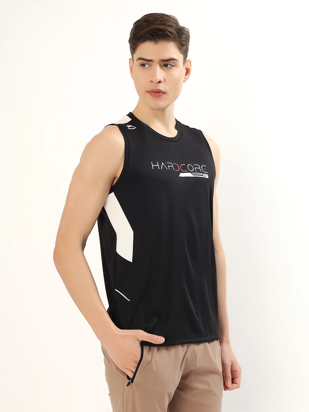 T-Shirts Vinayl Printing Sleeveless Round Neck Interlock