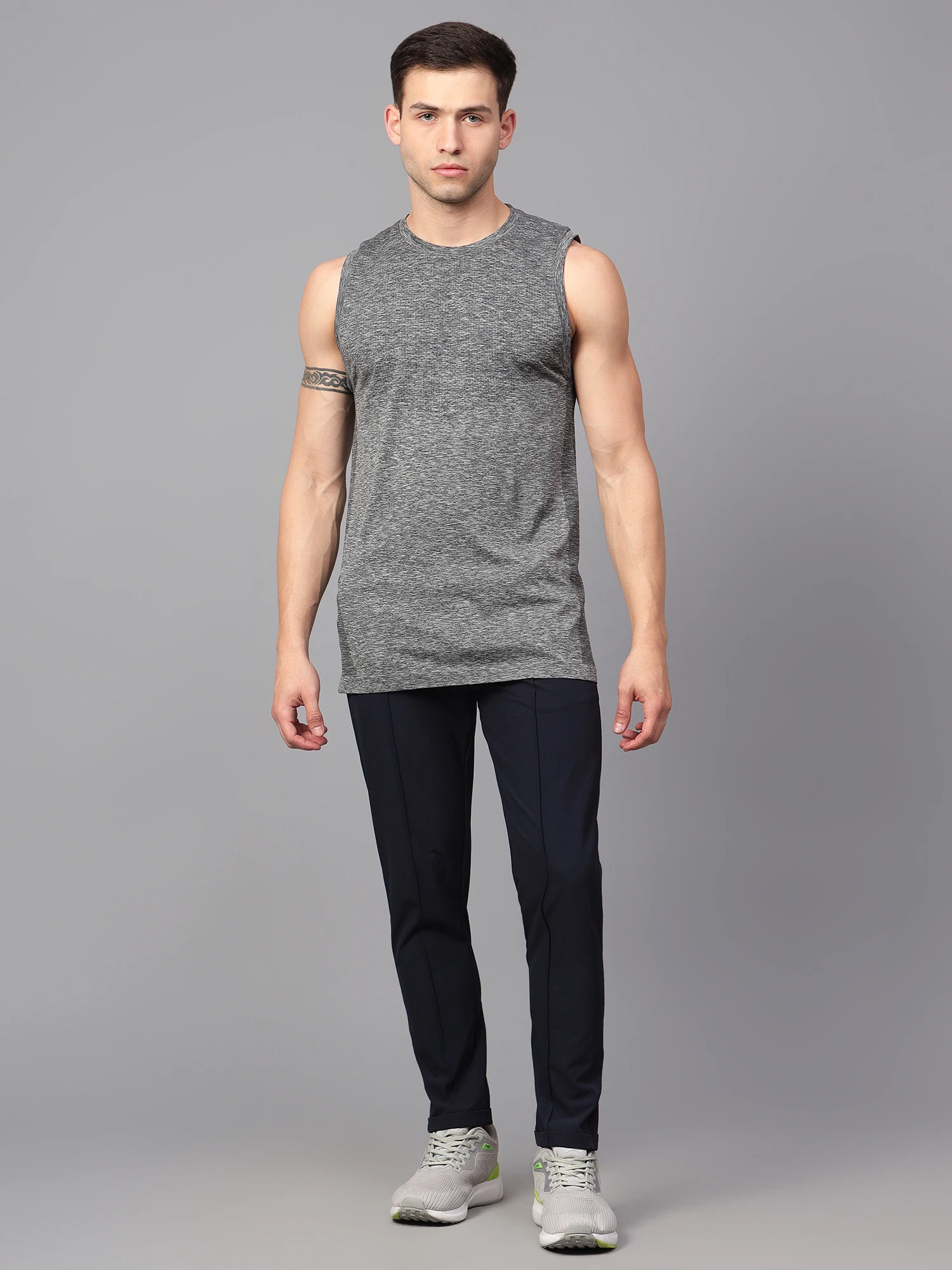 T-Shirts Seamless Sleeveless Round Neck Nylon Polyester Men TRENZ