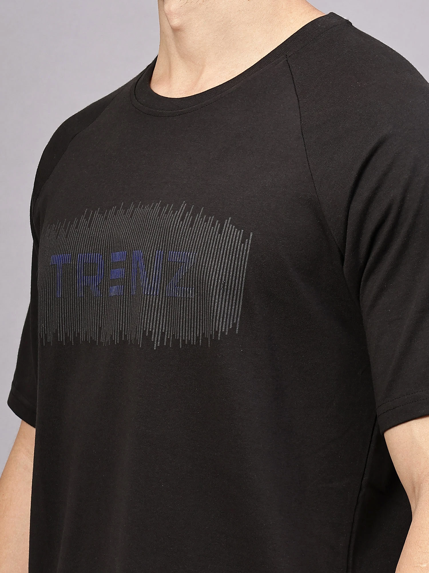 T-Shirts Oversized Half Sleeves Round Neck Cotton Blend Men TRENZ