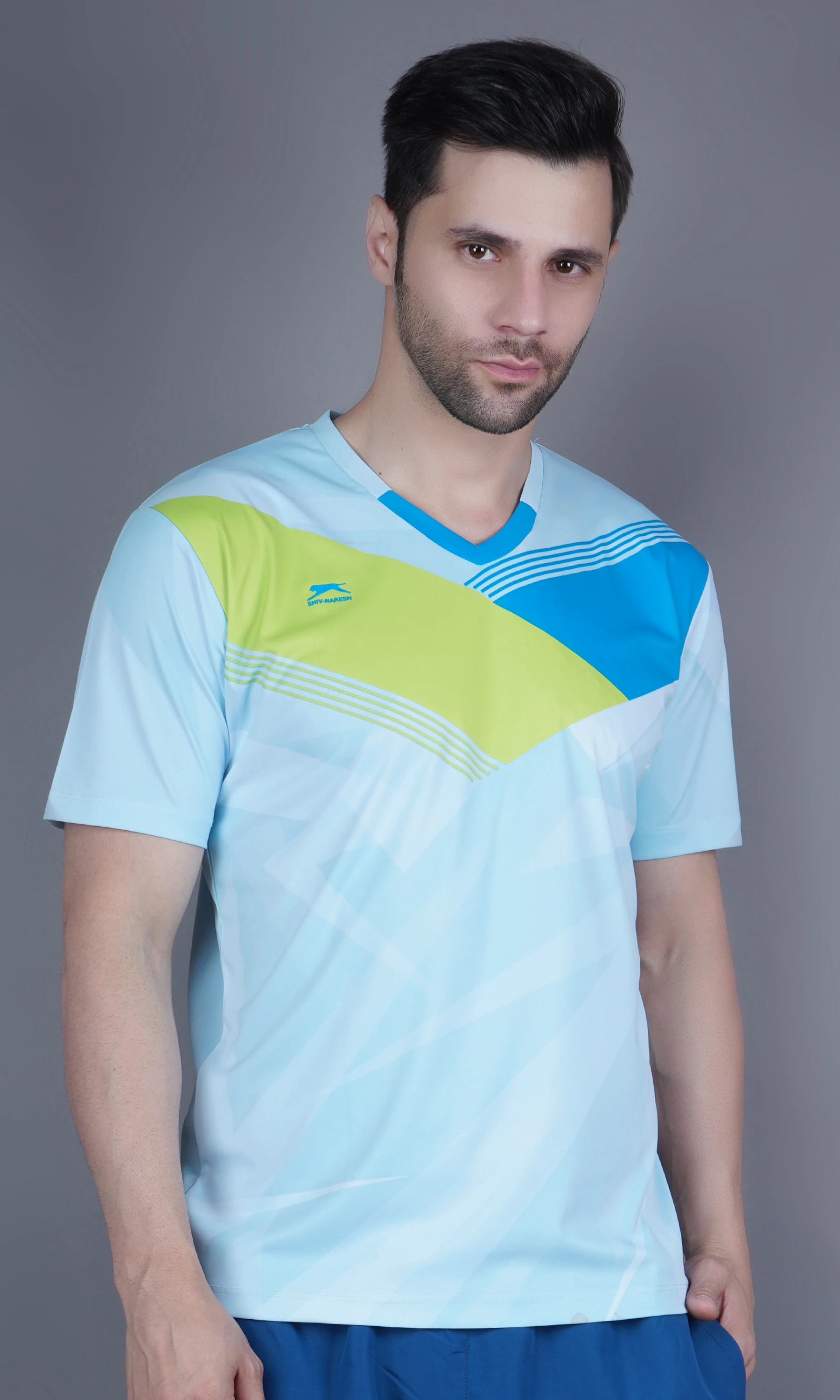 T-Shirts Full Sublimation Half Sleeves V-Neck Interlock