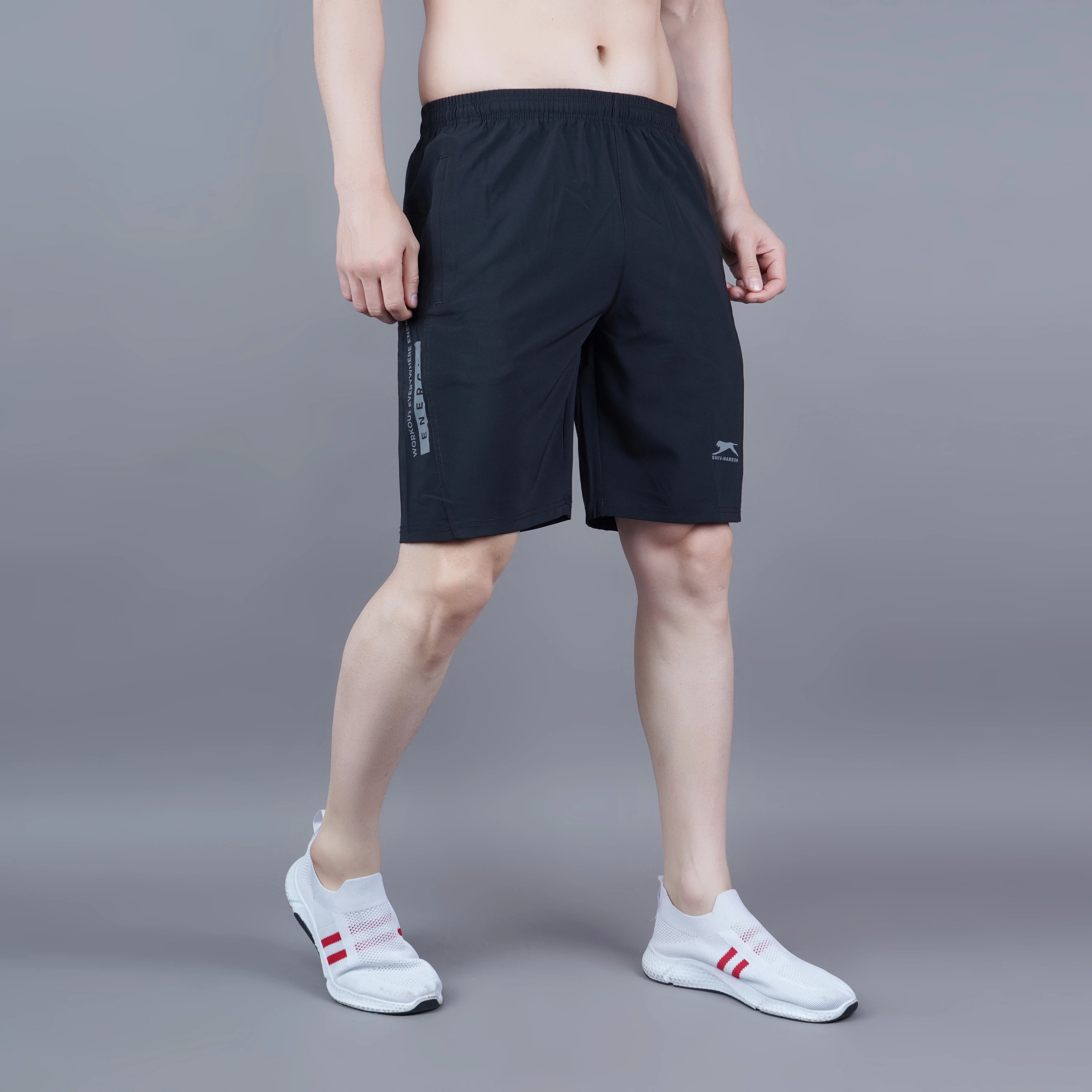 Half Pant Pockets: 2 Sides Zip Black Check OOK