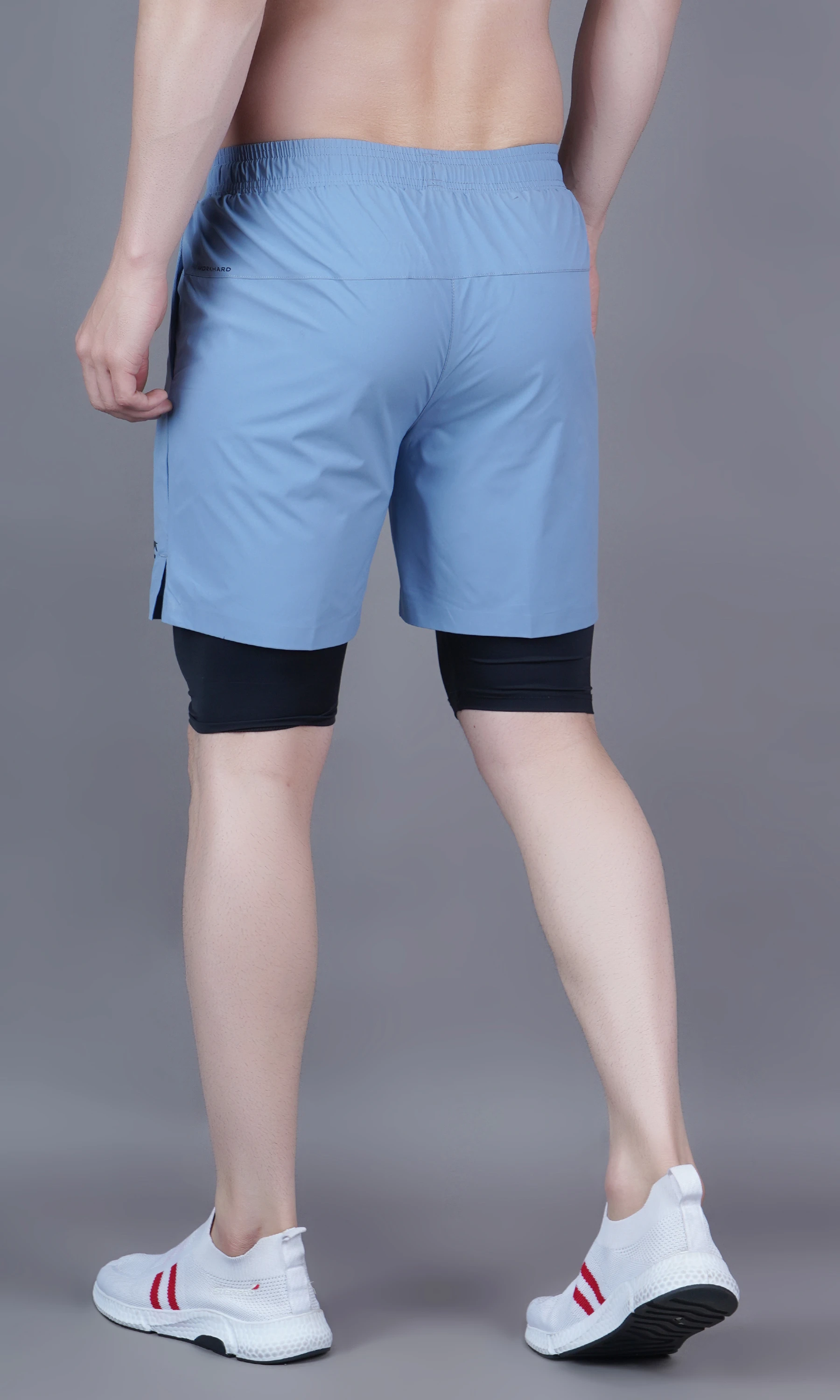 Half Pant With Tighty Pockets: 1 side Zip Dull Machanical Streach
