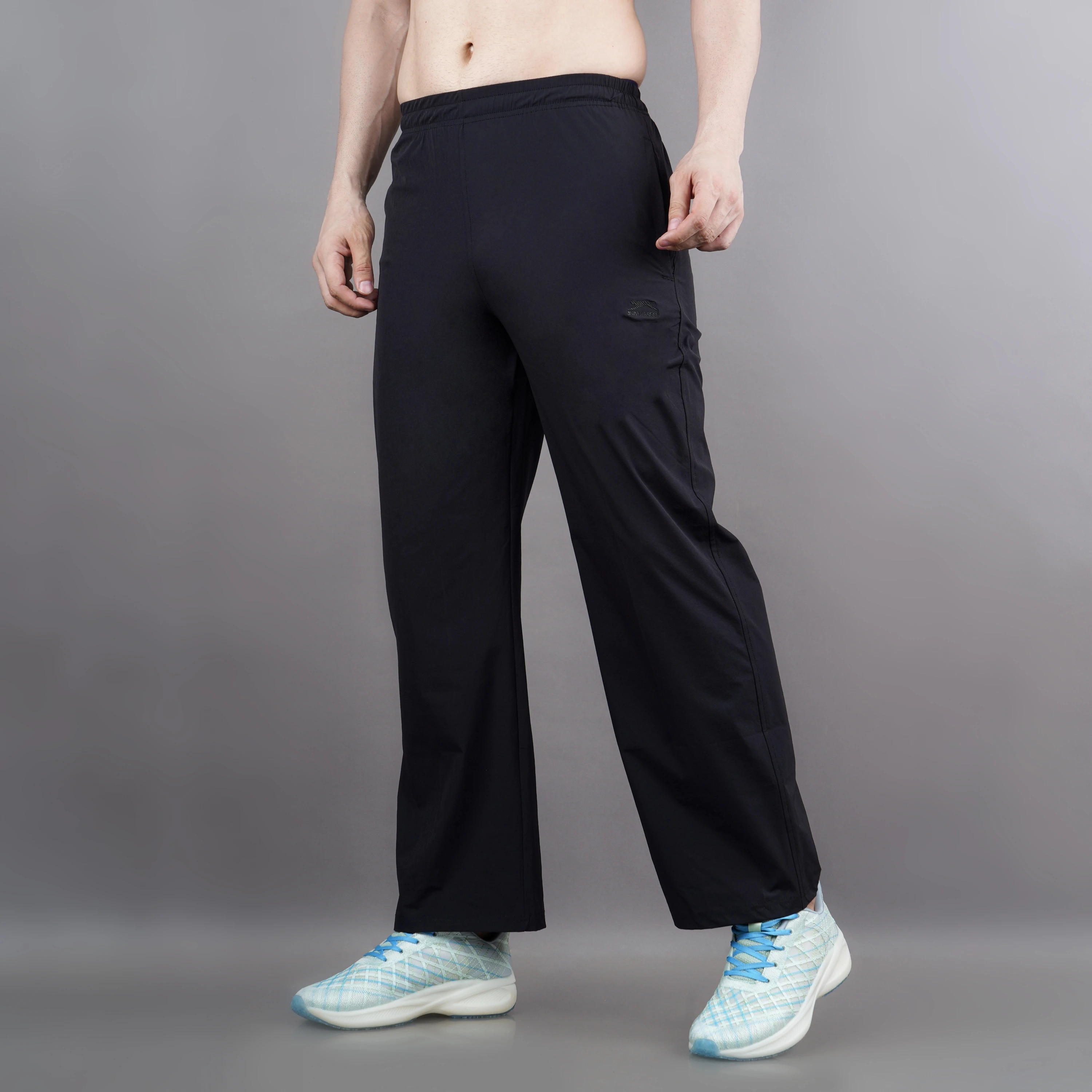 Lower Straight Fit Pockets 1 Side Zip Back Pockets Nylon Crush Lycra